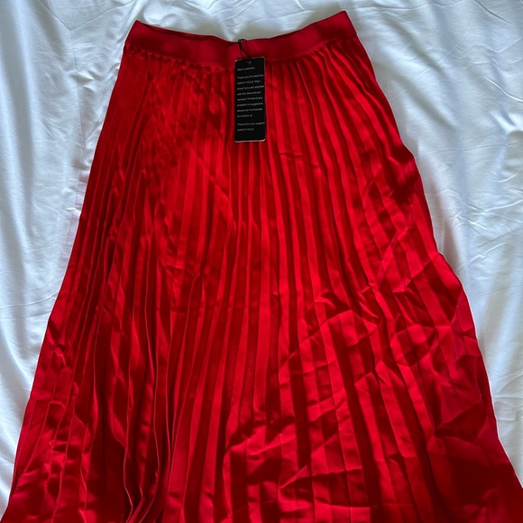 KANCY KOLE Women Pleated Midi Skirt High Waist Chiffon Elastic Skirts Size S - Picture 2 of 2